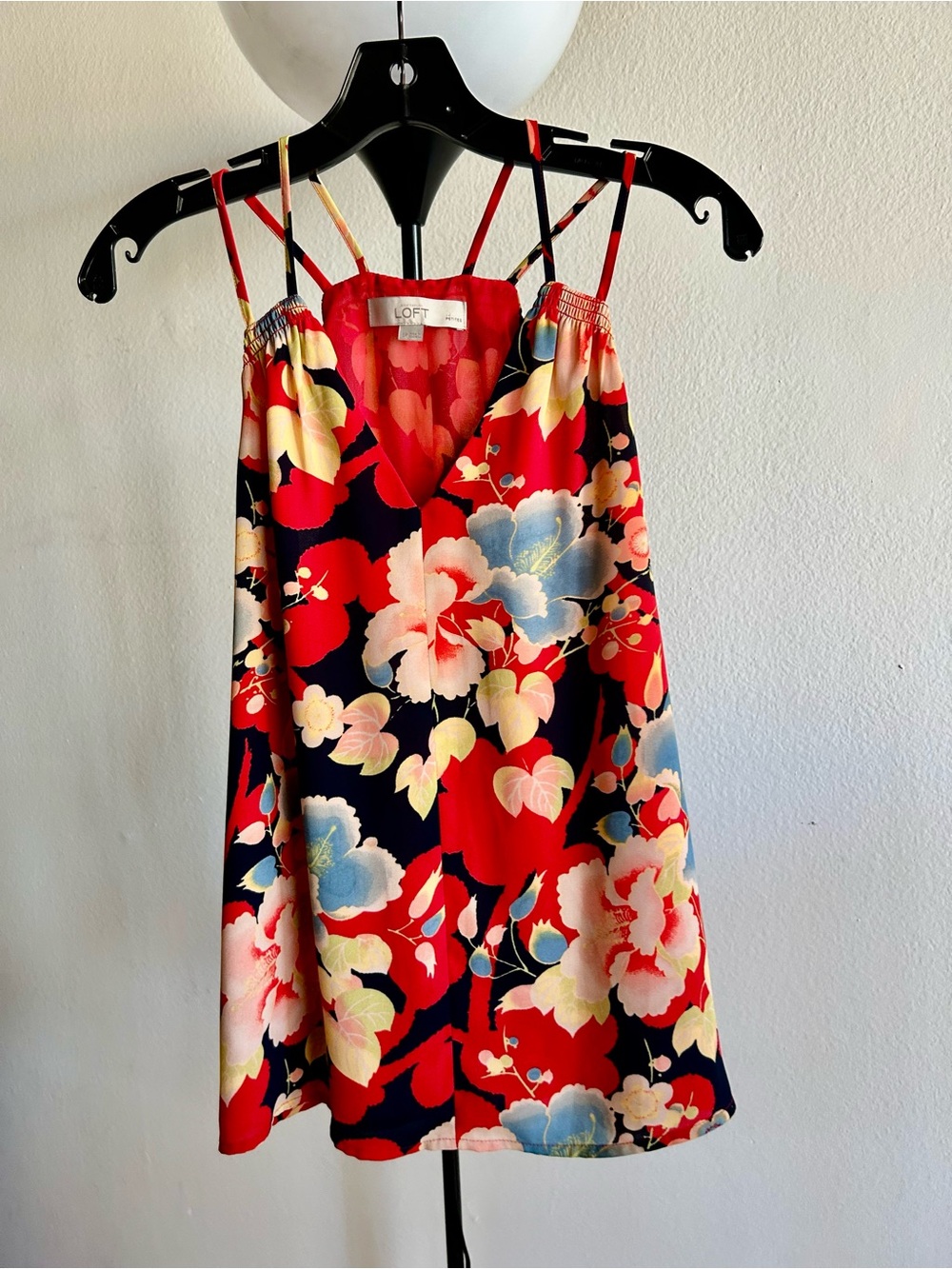 LOFT Red Floral Spaghetti-Strap women’s top